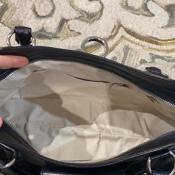 💕 Salvatore Ferragamo Italian black leather large satchel BW-21 5370 gorgeous💕 - Picture 11 of 14